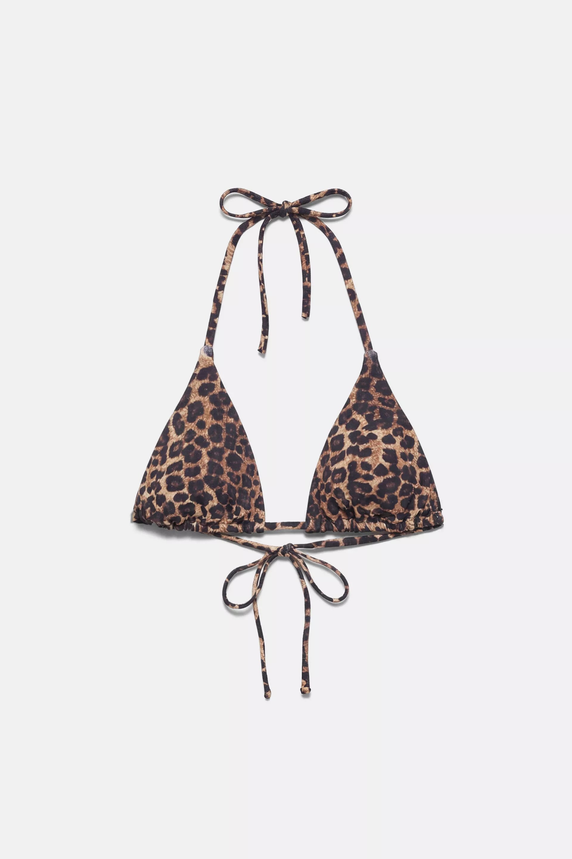 Leopard Print String Bikini Set Adjustable Triangle Top & High-Cut Bottom Minimalist Triangle Design