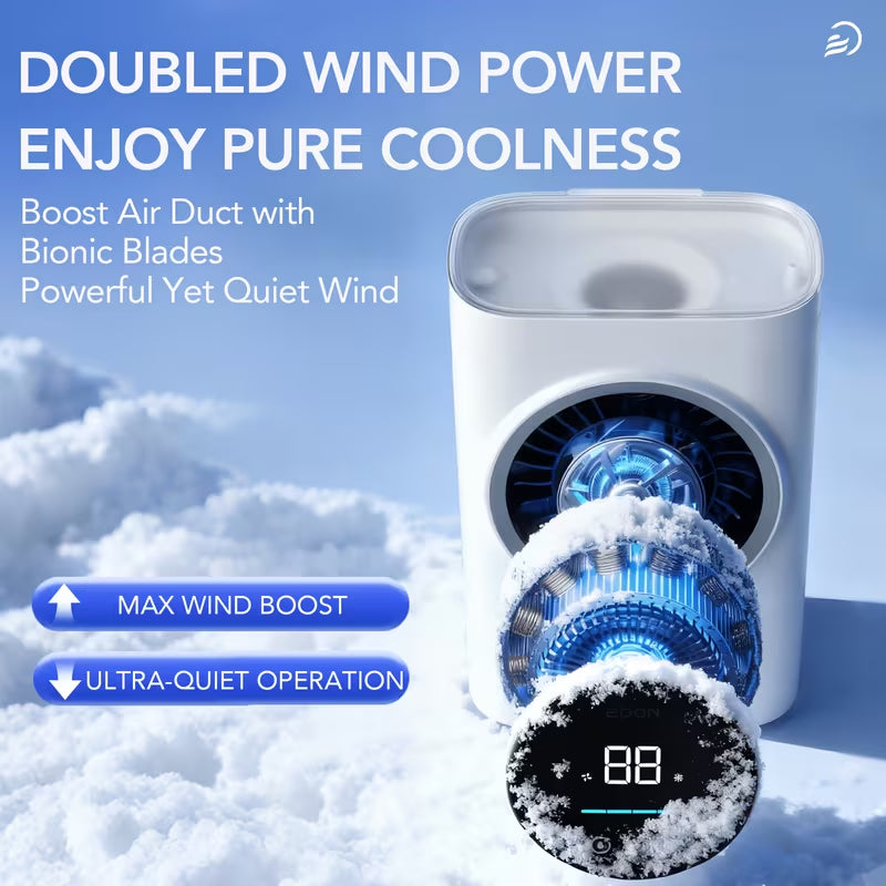 Mute Ice Fog Cooling Humidifier Fan Semiconductor Cooling USB Charging Portable Humidification Cooling Shock-proof and Shock-resistant, Durable, High-quality Fast Cooling, High-quality, Home Office, Dormitory, Bedroom