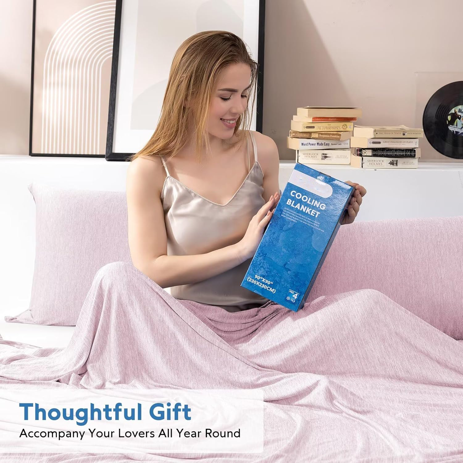 Cooling Blankets for Hot Sleepers - Summer Blanket Thin Lightweight Breathable Soft Double Side Enhanced Cooling for Bed Couch Sofa, Keep Cool for Night Sweats
