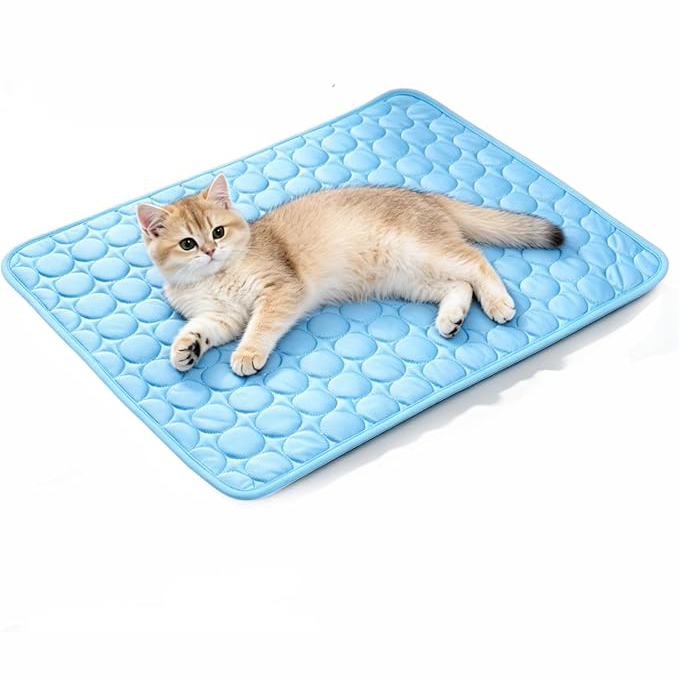 Cooling Mat for Dogs, Waterproof Reversible Pet Cooling Pad with Ice Silk & Soft Velvet, Washable Summer Pet Blanket for Couch, Bed, Crate, Floor, Car Seat