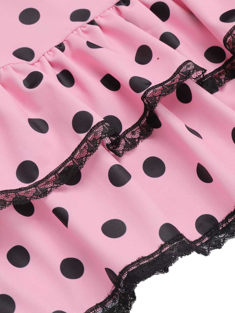 Classical Halter Polka Dots Bow One-Piece Swimsuit