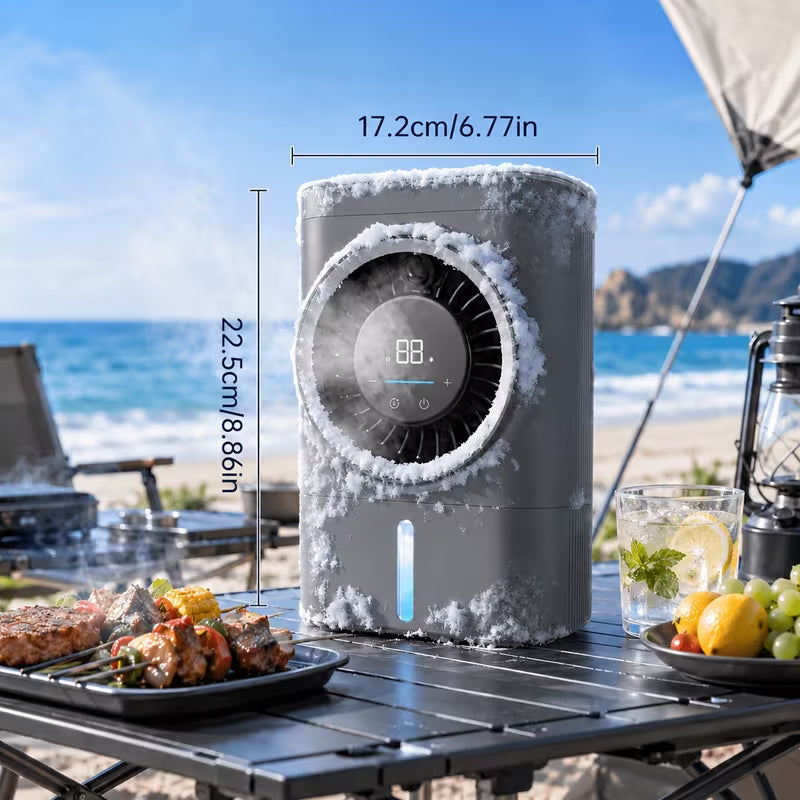Mute Ice Fog Cooling Humidifier Fan Semiconductor Cooling USB Charging Portable Humidification Cooling Shock-proof and Shock-resistant, Durable, High-quality Fast Cooling, High-quality, Home Office, Dormitory, Bedroom