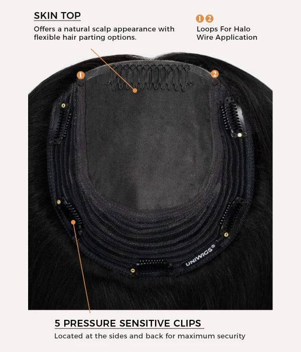 7.5” x 7.5” Upgrade Aura Skin Top Human Hair Topper