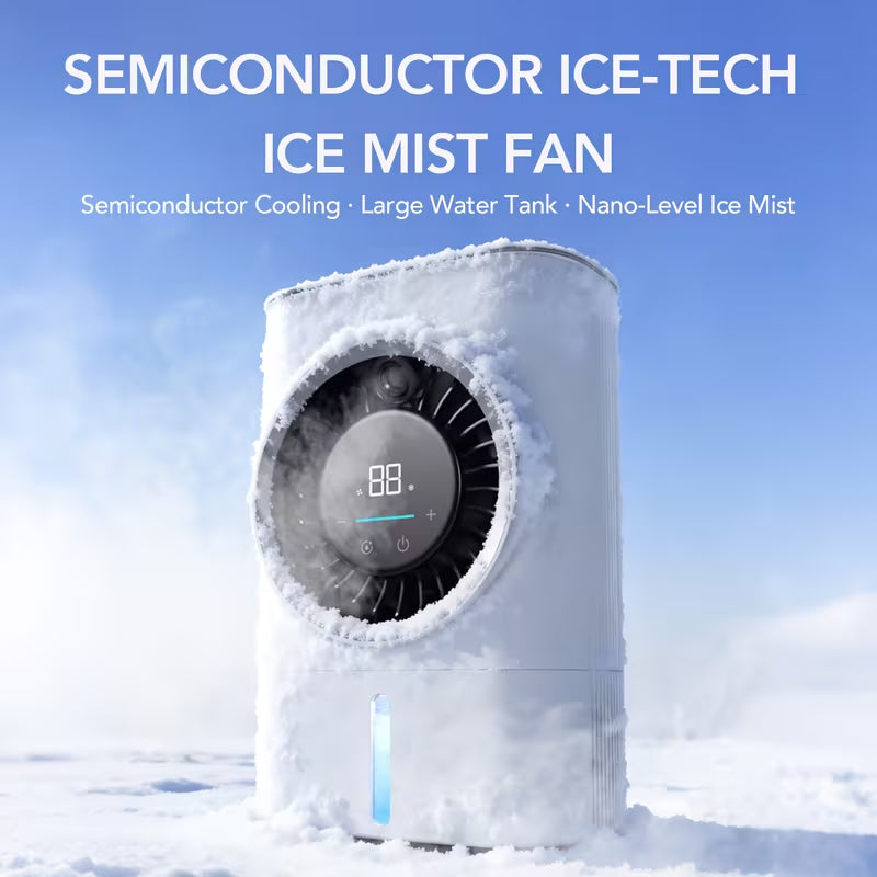 Mute Ice Fog Cooling Humidifier Fan Semiconductor Cooling USB Charging Portable Humidification Cooling Shock-proof and Shock-resistant, Durable, High-quality Fast Cooling, High-quality, Home Office, Dormitory, Bedroom