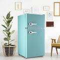 Compact Refrigerator 3.5Cu.Ft Classic Retro 2 Door Mini Fridge Adjustable Remove Glass Shelves Suitable for Dorm Garage and Office