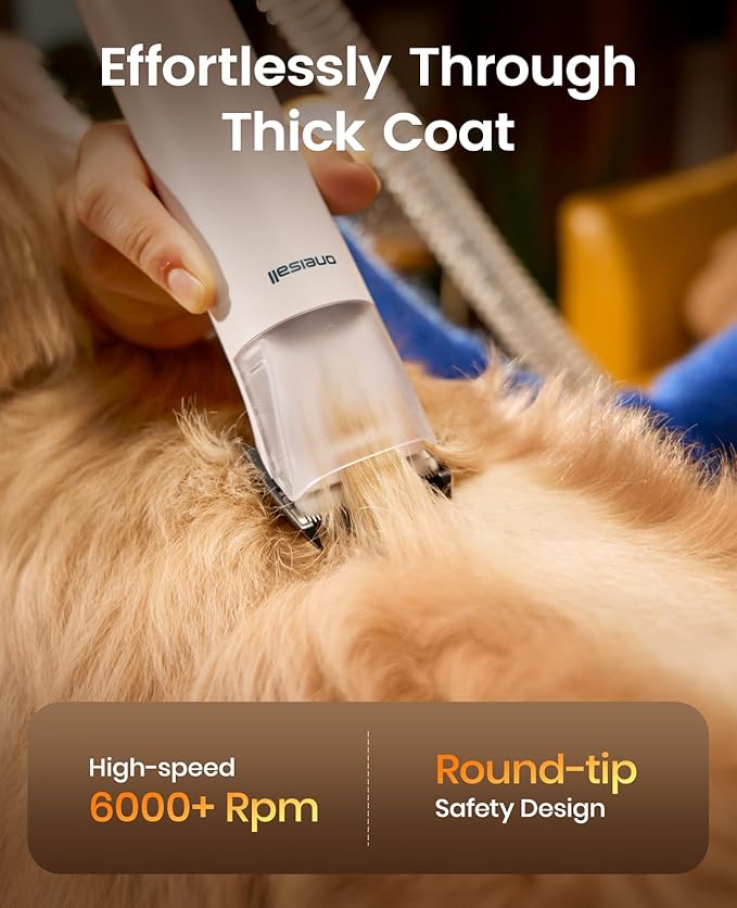 Dog Grooming Vacuum, Pet Grooming Vacuum Kit 2.3L Suction 99% Pet Hair with 5 Tools for Dog Cat for Shedding Grooming, Low Noise