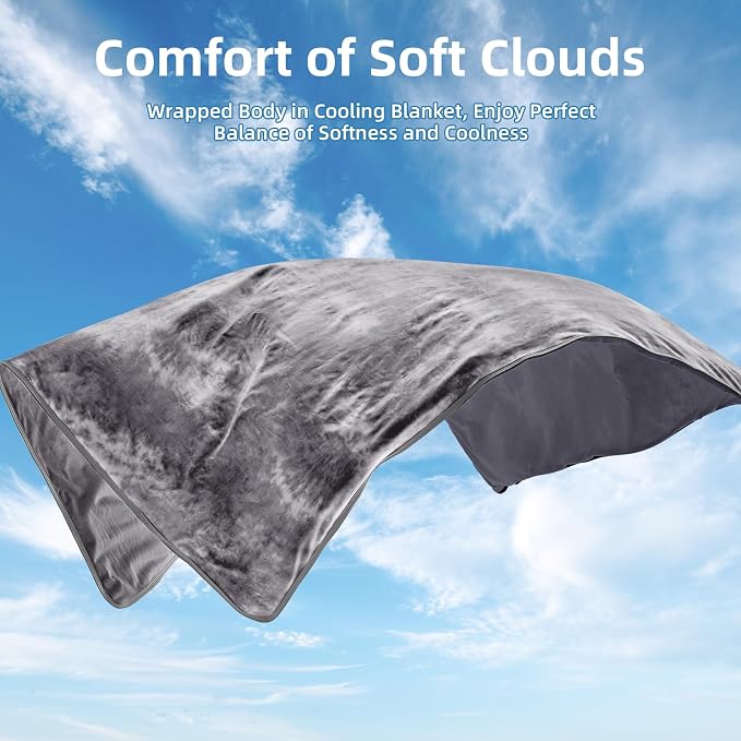Cooling Blanket Queen Size, Cooling Blankets for Hot Sleepers, Absorbs Heat to Keep Adults Cool For Summer Nights Sweats, Thin Cold Lightweight Blanket for Couch Bed, All Season Use