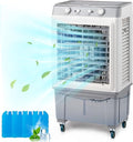 Portable Cooler w/Wheels, 2500 CFM Evaporative Air Cooler w/ 8 Gallon Water Tank, 3-in-1 Cooling Fan with 3 Speed & Auto Oscillation & 7.5H Timer for Home & Commercial