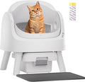 Self Cleaning Litter Box, Open Top Automatic Litter Box for Multiple Cats, Multiple Layer Safety Protection, Liners and Mat Included