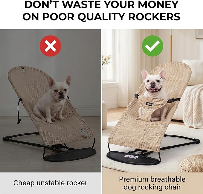 Dog Rocking Chair, Portable Pet Hammock, Small Dog Pet Bed, Portable Elevated Cat Bed, Outdoor Swing for Small Pet Rocking Bed