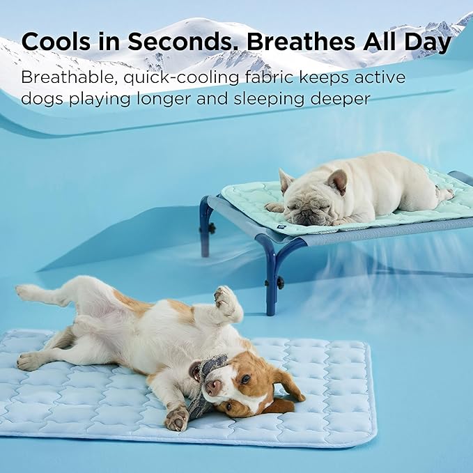 Cooling Mat for Dogs, Waterproof Reversible Pet Cooling Pad with Ice Silk & Soft Velvet, Washable Summer Pet Blanket for Couch, Bed, Crate, Floor, Car Seat