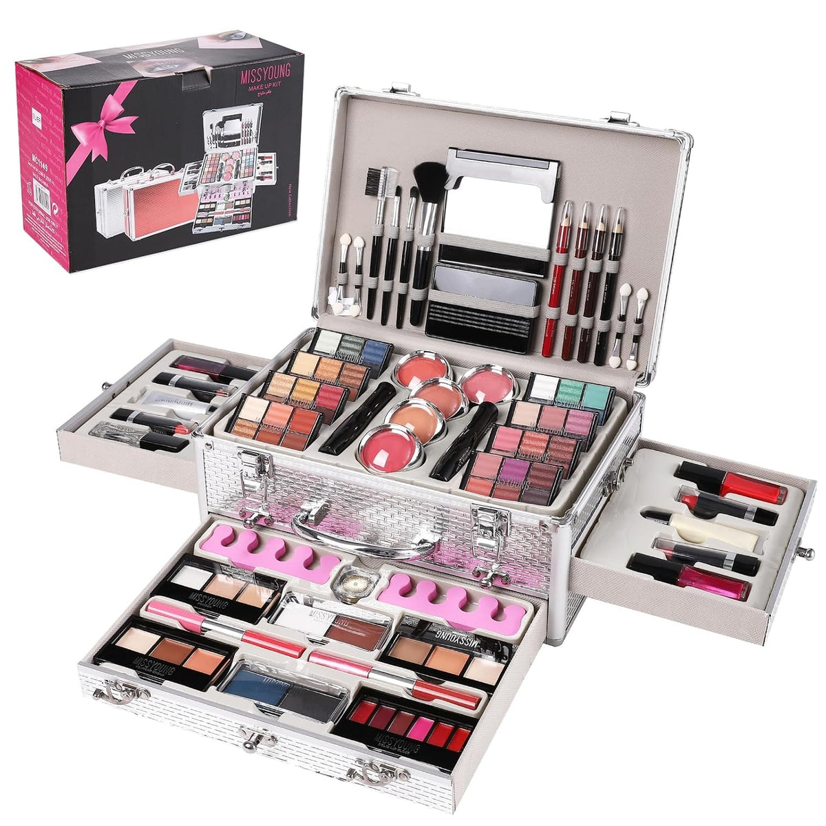 All in One Makeup Kit for Teens, 106 Pcs Professional Makeup Kit for Women Full Kit, Include Eyeshadow Palette, Lipstick Set, Concealer, Foundation, Lipgloss, Make-up Brush