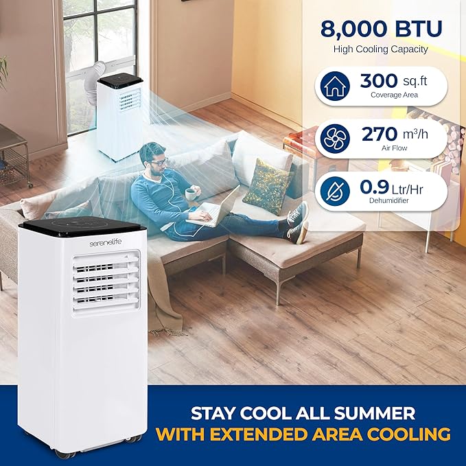 Portable Air Conditioner, 3-in-1 Compact Standing Air Conditioner , Floor AC Unit with LCD Remote Control, Auto Mode, Low Noise with Wrapped Compressor