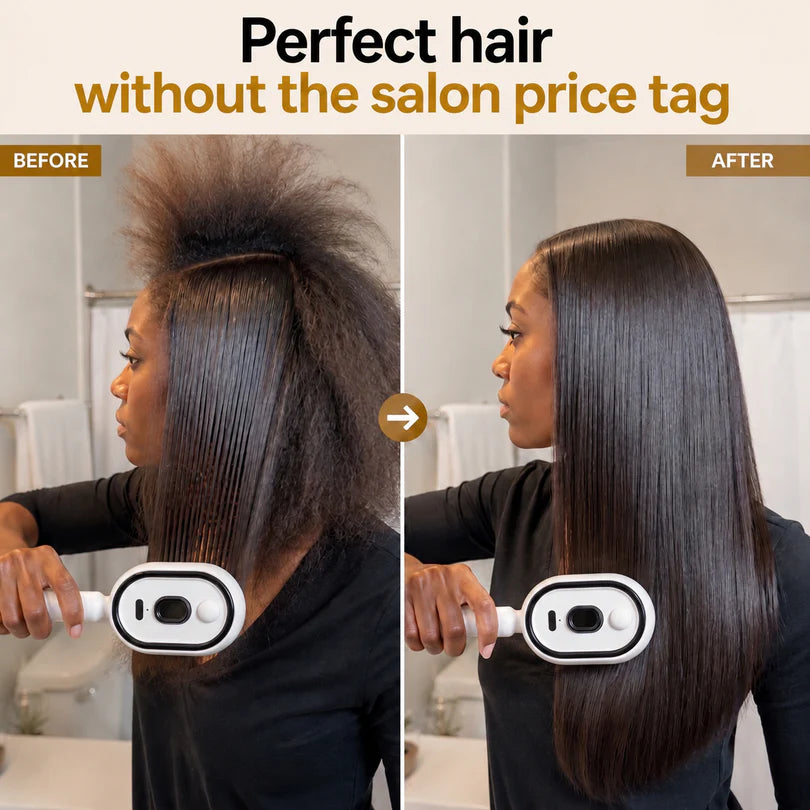 Electric Spray Hair Comb – 3-in-1 Steaming & Detangling Brush, Type-C Rechargeable, 10ml Refillable Tank for Water/Oil, Anti-Frizz, Hydrating for Dry/Curly Hair, Self-Cleaning (Cream)