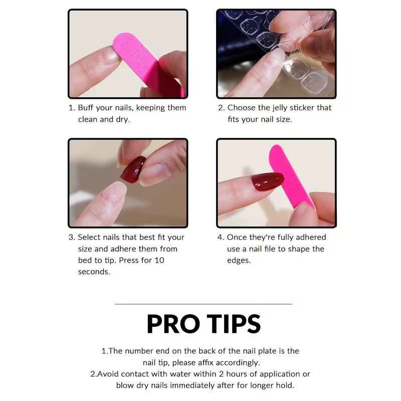 Classic French Tip Press On Nails & Toes Set | Salon Ready, Long Lasting, Reusable