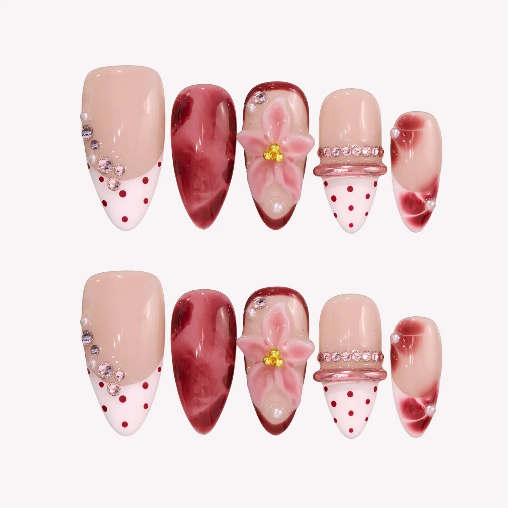 Glamorous Press-On Nails Collection – Rhinestones, Cat-Eye & Artistic Designs