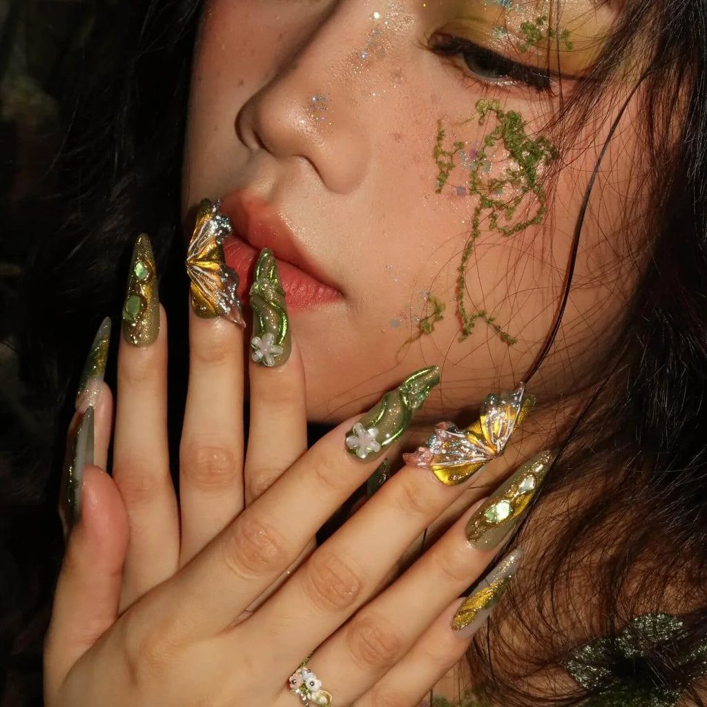 Glamorous Press-On Nails Collection – Rhinestones, Cat-Eye & Artistic Designs