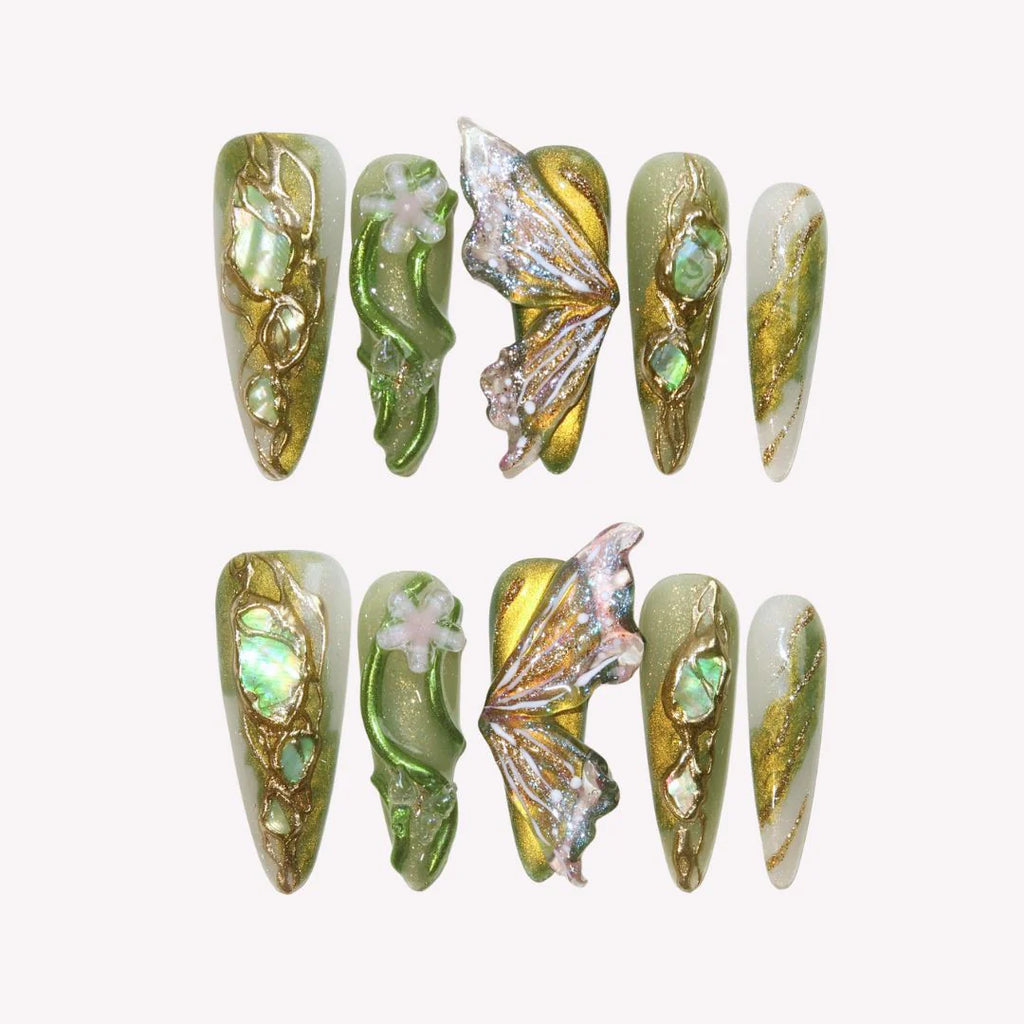 Glamorous Press-On Nails Collection – Rhinestones, Cat-Eye & Artistic Designs
