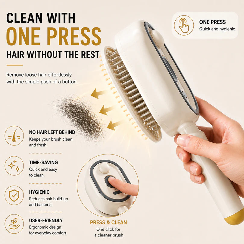 Electric Spray Hair Comb – 3-in-1 Steaming & Detangling Brush, Type-C Rechargeable, 10ml Refillable Tank for Water/Oil, Anti-Frizz, Hydrating for Dry/Curly Hair, Self-Cleaning (Cream)
