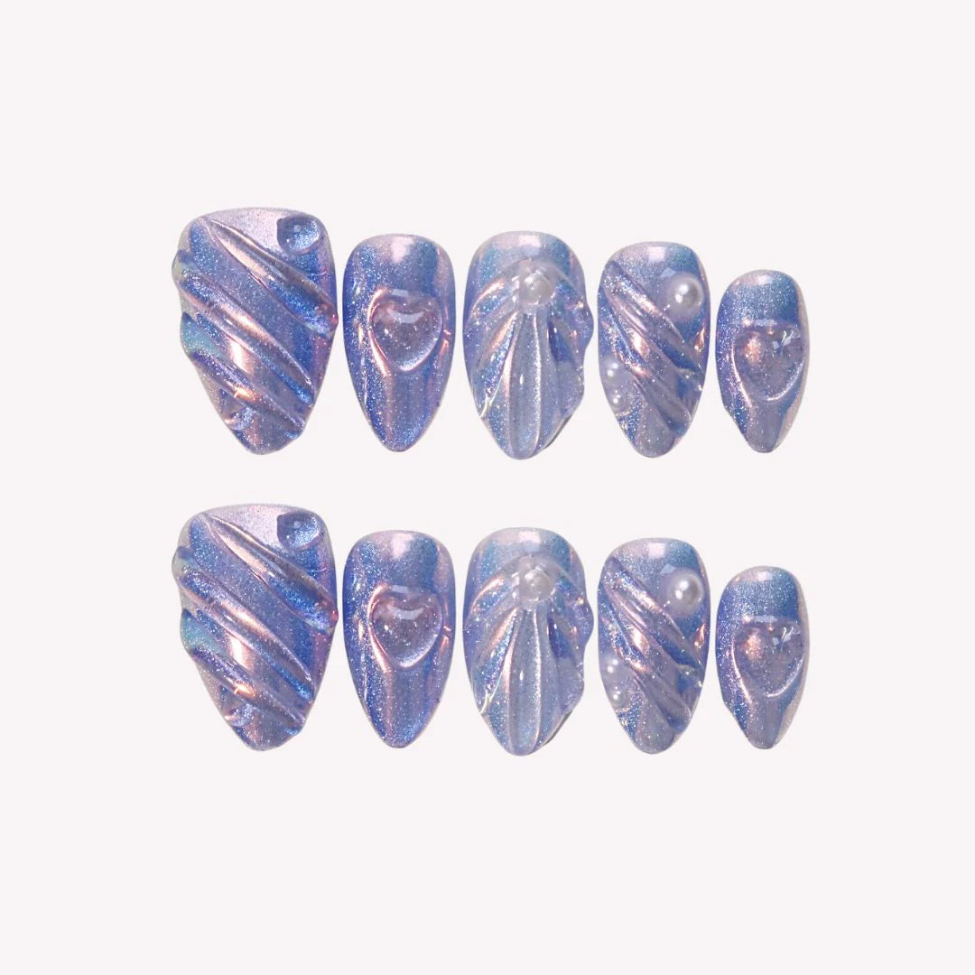 Glamorous Press-On Nails Collection – Rhinestones, Cat-Eye & Artistic Designs