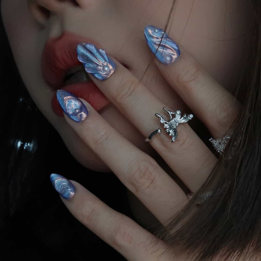 Glamorous Press-On Nails Collection – Rhinestones, Cat-Eye & Artistic Designs