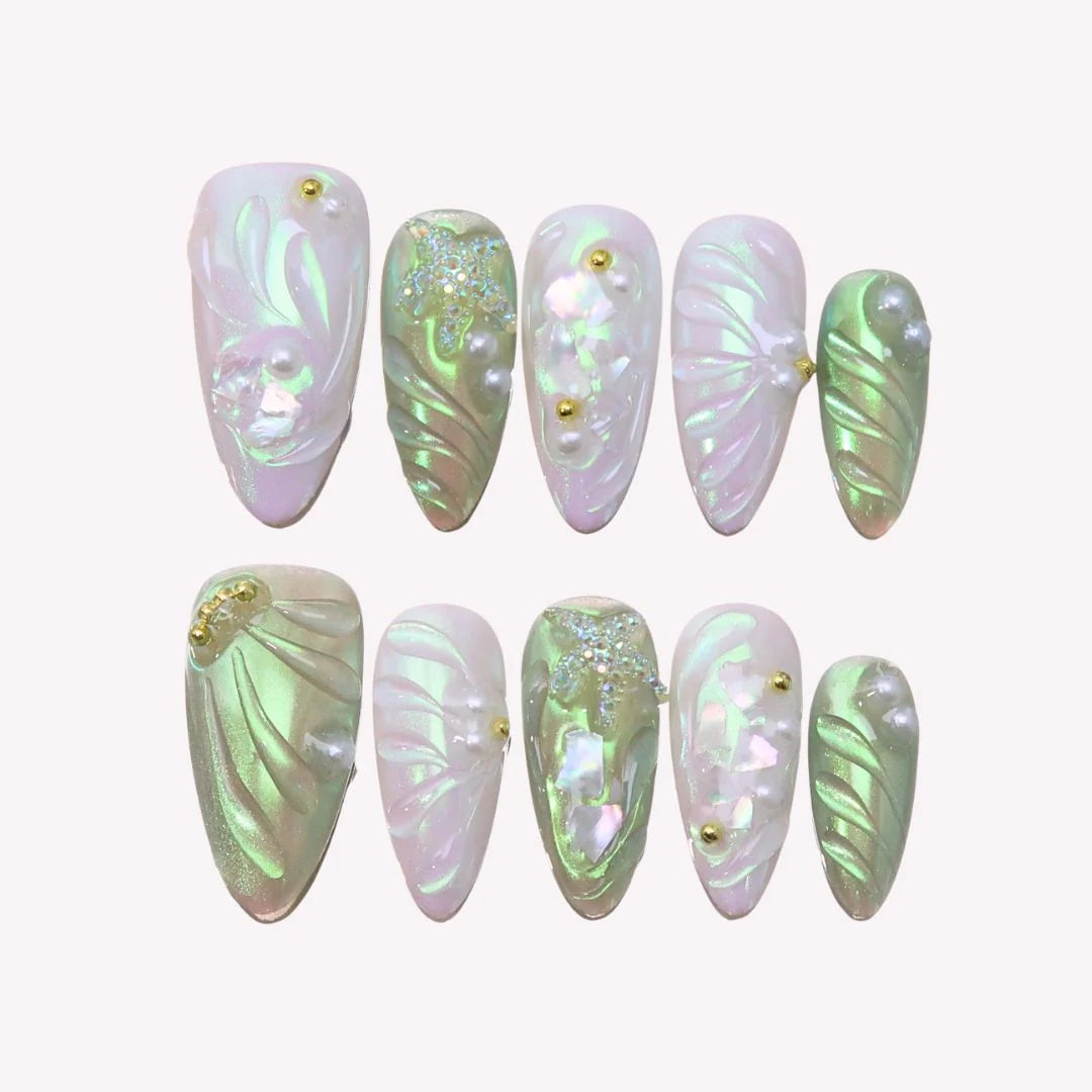 Glamorous Press-On Nails Collection – Rhinestones, Cat-Eye & Artistic Designs