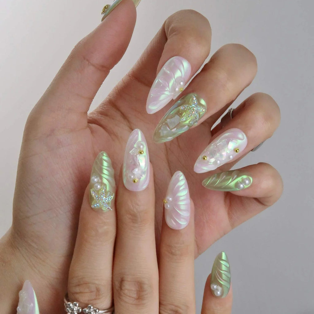 Glamorous Press-On Nails Collection – Rhinestones, Cat-Eye & Artistic Designs