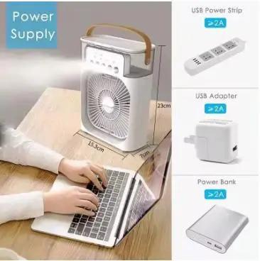 Portable Air Conditioner, Cooling Fan 3 Speeds & 3 Modes Personal Cooling Fan Mini Air Conditioner Fan with Remote, 1500ML Water Tank, Night Light, for Home Office Bedroom
