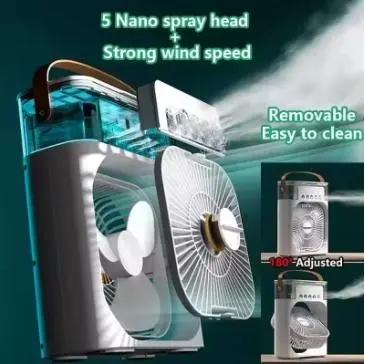 Portable Air Conditioner, Cooling Fan 3 Speeds & 3 Modes Personal Cooling Fan Mini Air Conditioner Fan with Remote, 1500ML Water Tank, Night Light, for Home Office Bedroom