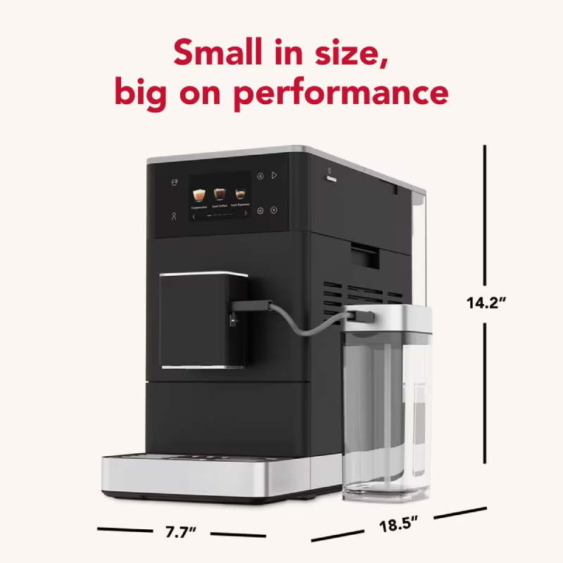 Fully Automatic Espresso Machine with Built-In Grinder, Milk Frother, Custom Coffee Settings & Iced Coffee Function