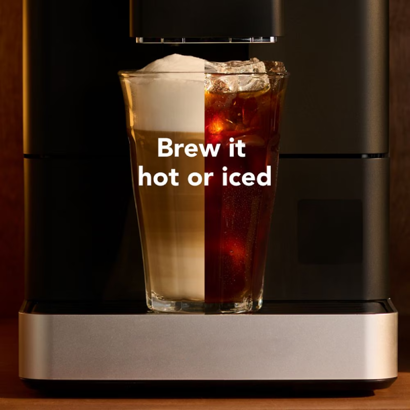 Fully Automatic Espresso Machine with Built-In Grinder, Milk Frother, Custom Coffee Settings & Iced Coffee Function