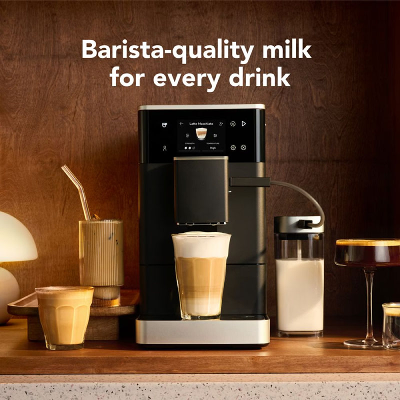 Fully Automatic Espresso Machine with Built-In Grinder, Milk Frother, Custom Coffee Settings & Iced Coffee Function
