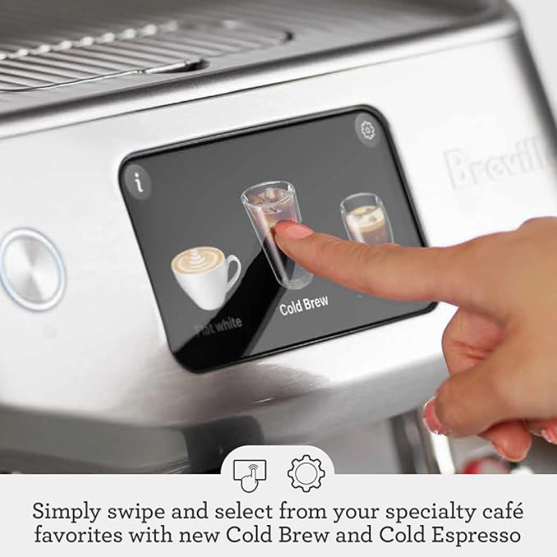 Automatic Espresso Machine with Built-In Grinder, Barista Coffee Maker with Milk Frother for Latte, Cappuccino & Cold Brew