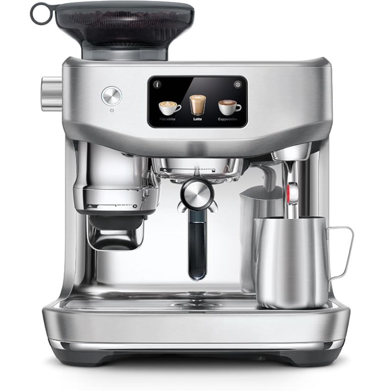 Automatic Espresso Machine with Built-In Grinder, Barista Coffee Maker with Milk Frother for Latte, Cappuccino & Cold Brew