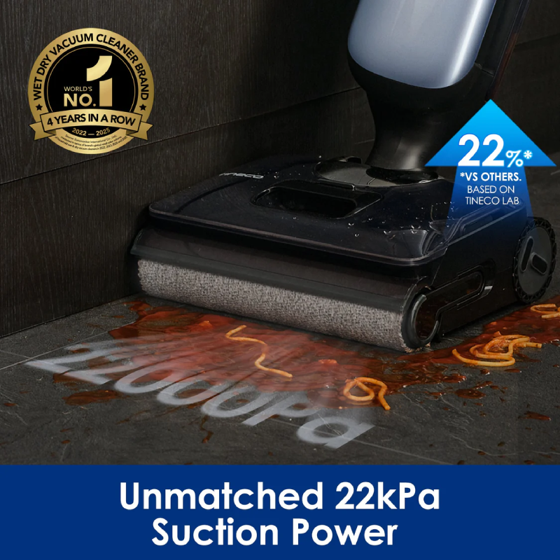 Smart Wet Dry Vacuum Cleaner – Powerful Floor Washer with Self-Cleaning System, 22kPa Suction & Long-Lasting Battery for Deep Home Cleaning