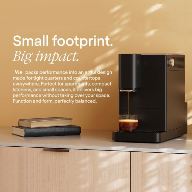 Compact Fully Automatic Espresso Machine with Built-In Grinder, Adjustable Brewing Settings, One-Touch Coffee Making & Self-Cleaning