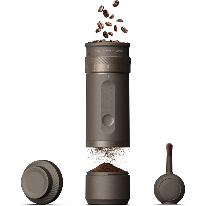 Portable Electric Coffee Grinder with 28 Grind Settings, Precision Burr, One-Touch Grinding, Fast Charging & Auto-Stop