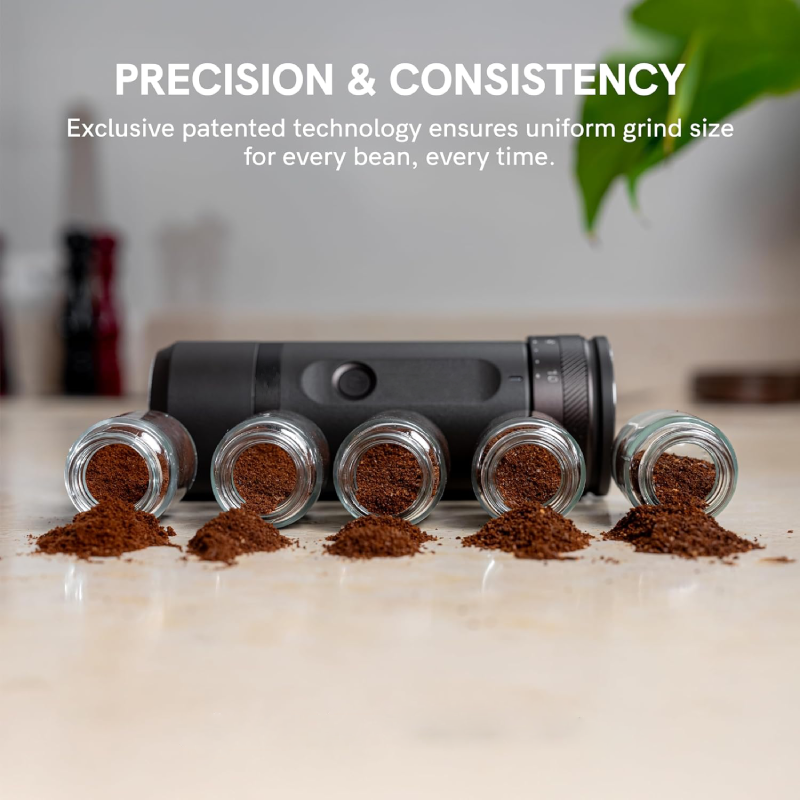 Portable Electric Coffee Grinder with 28 Grind Settings, Precision Burr, One-Touch Grinding, Fast Charging & Auto-Stop