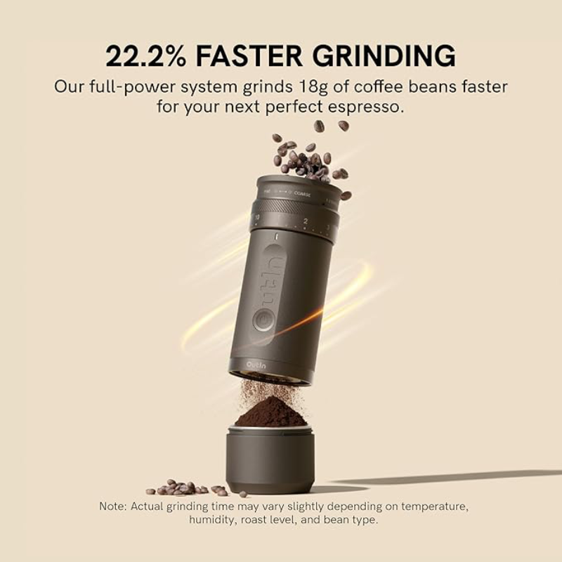 Portable Electric Coffee Grinder with 28 Grind Settings, Precision Burr, One-Touch Grinding, Fast Charging & Auto-Stop