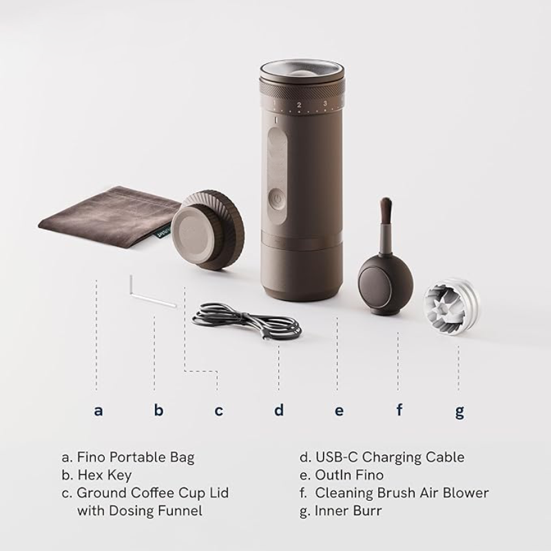 Portable Electric Coffee Grinder with 28 Grind Settings, Precision Burr, One-Touch Grinding, Fast Charging & Auto-Stop