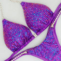 Purple Sparkly Bikini with Rhinestones Comfortable Custom Fit Rhinestone Detail Comfortable Fit