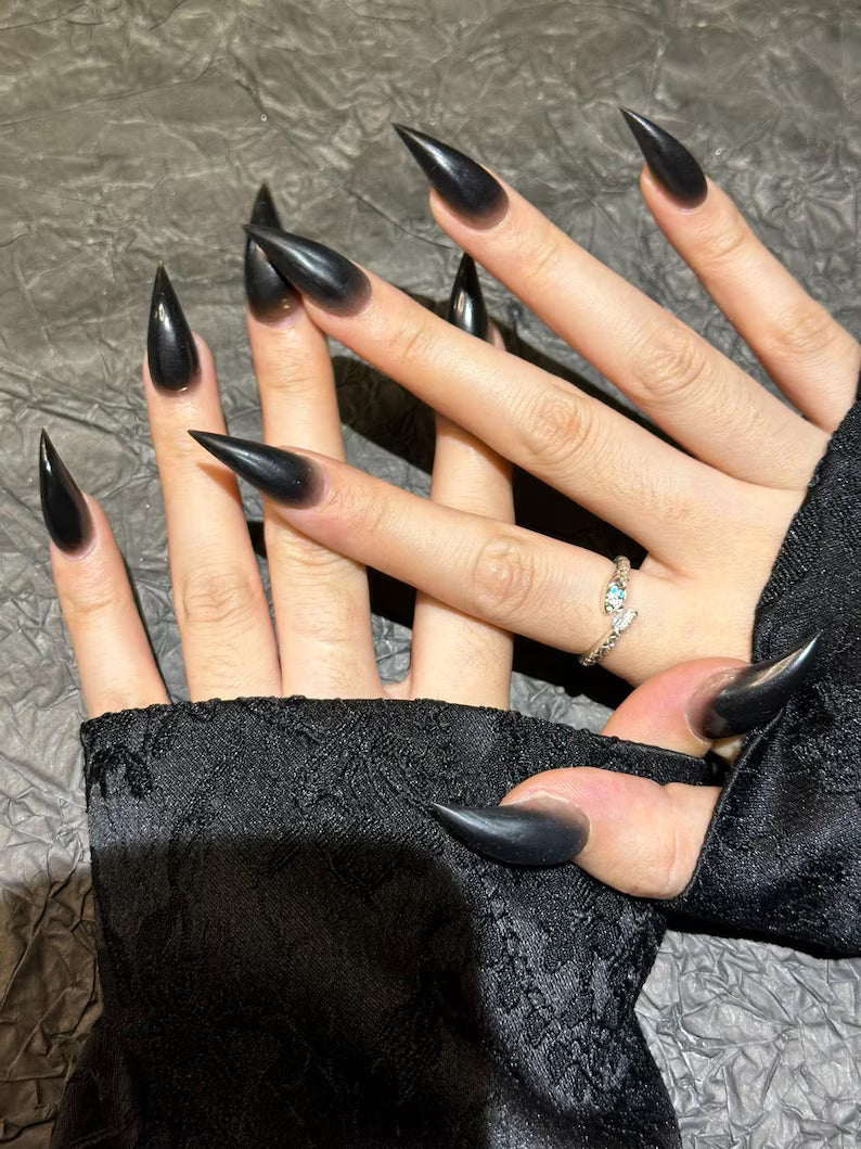 Translucent Cat Paw Press On Nails, Raptor Claw False Nails