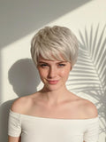 Silver Pixie Wig: Heat-Resistant Synthetic Hair | Little Wig Museum