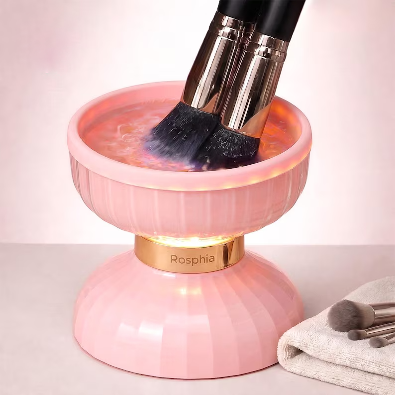 Electric Makeup Brush Cleaner, Night Light Vanity Organizer, Makeup Lovers Gift