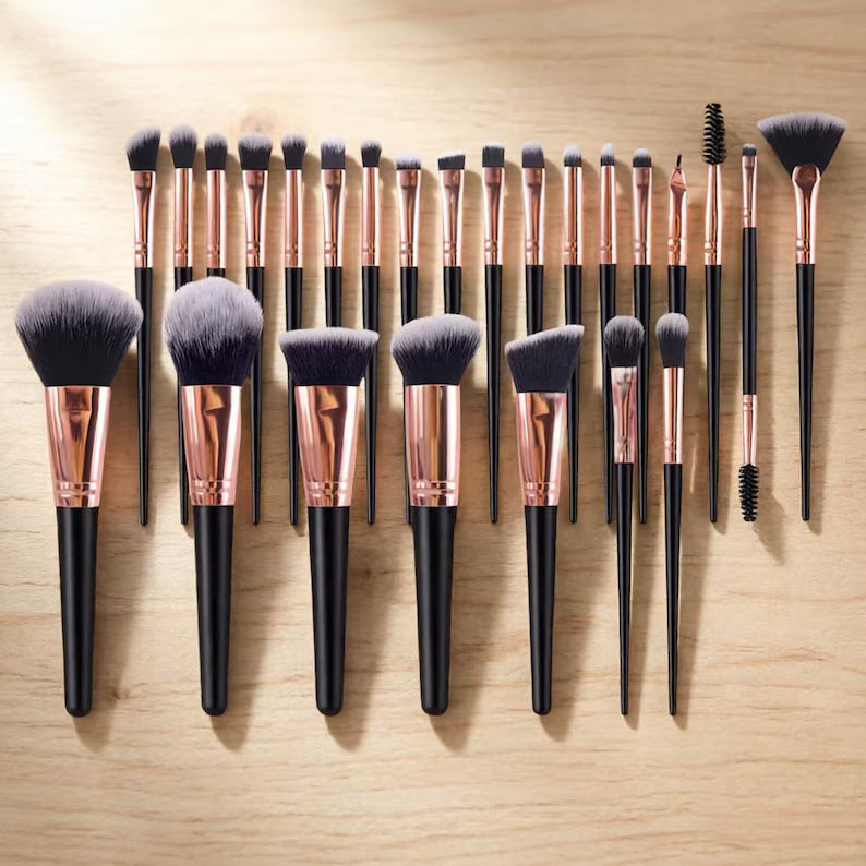 48pcs Makeup Brush Sponge Set, Black Beauty Blender Puff Kit with Wash Bag, Travel Cosmetic Tools Gift for Her