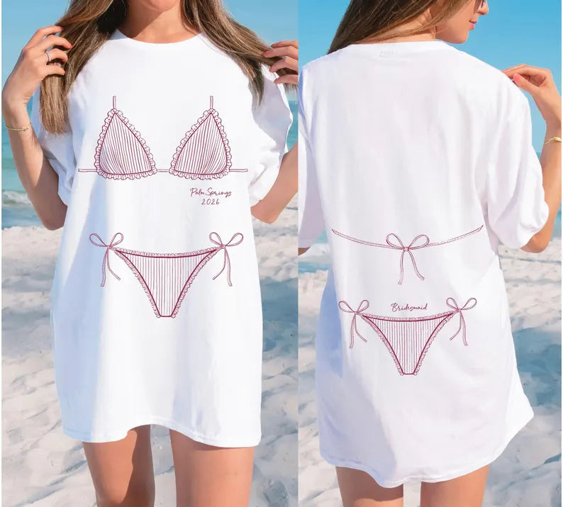 Bachelorette Bikini Shirt, Trending Bach Tee Bridesmaid Bikini Shirt, Girls Trip Shirt