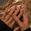 Elegant Pink Ombre Press-On Nails, Natural Long False Nails, Minimalist Gradient Nail Art