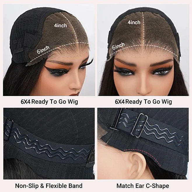 13x4 Lace Loose Body Wave Human Hair Wigs Ocean Wave Lace Front Wigs with Curtain Bangs Full 300% Density