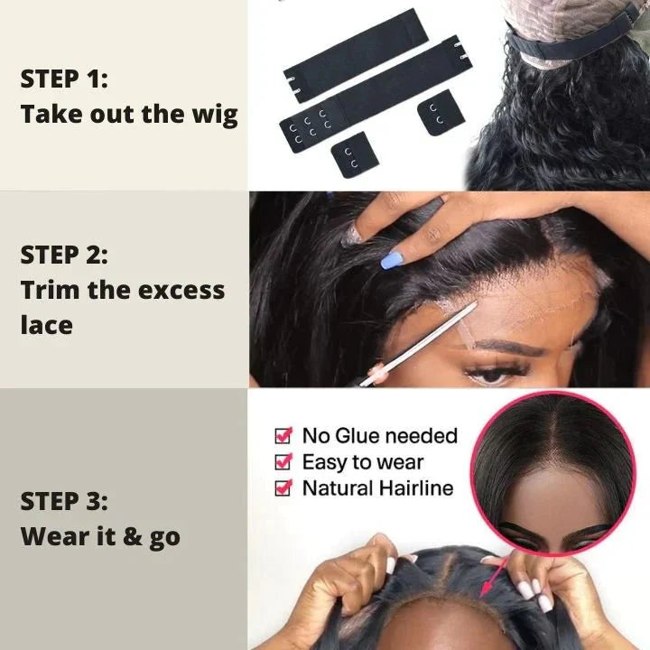 13x4 Lace Loose Body Wave Human Hair Wigs Ocean Wave Lace Front Wigs with Curtain Bangs Full 300% Density
