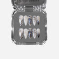 Galaxy Gradient Press-On Nail Set – Metallic Starry Almond Tips